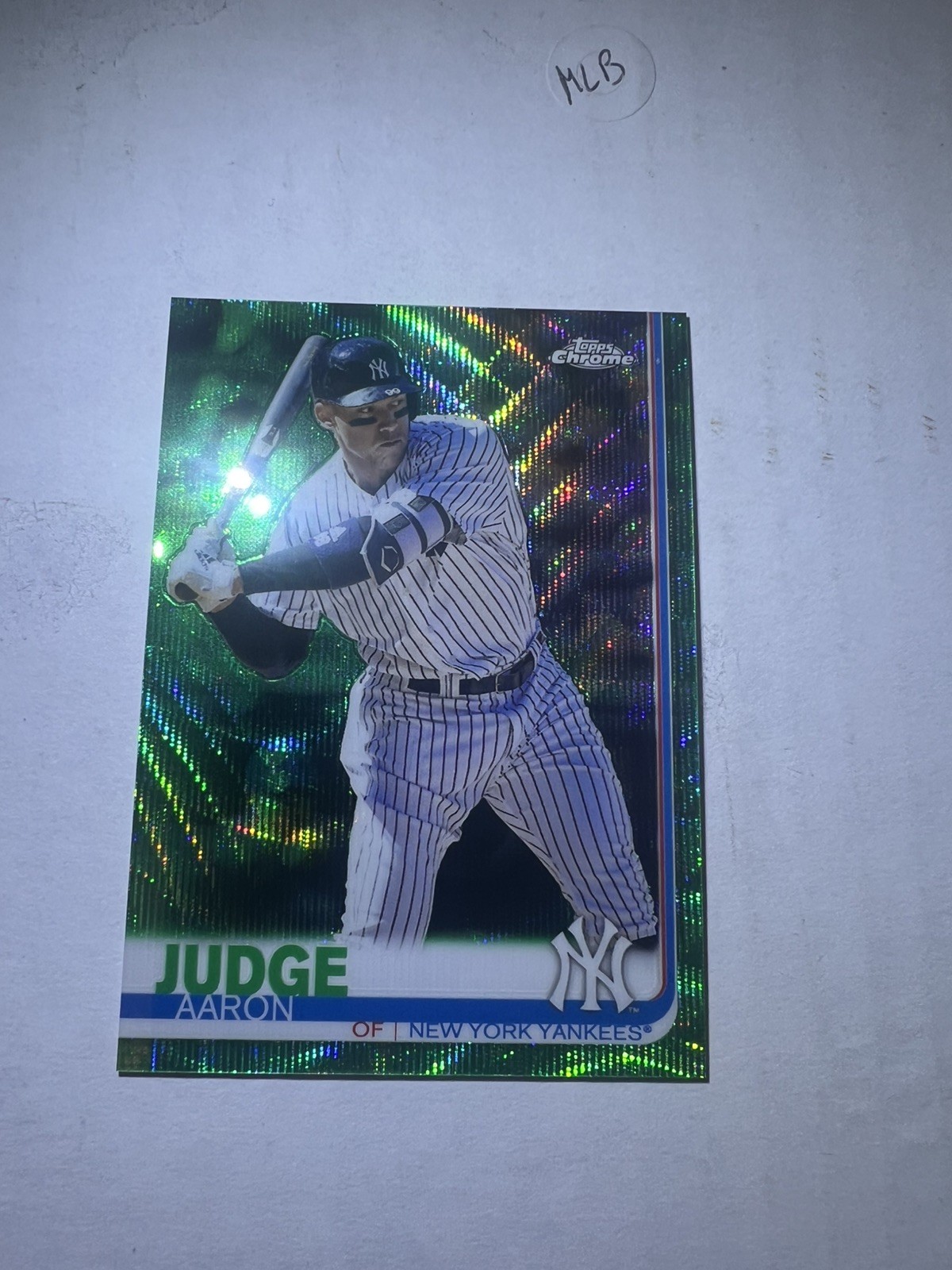 2019 Topps Chrome Aaron Judge Green Wave Refractor /99 #100 Yankees