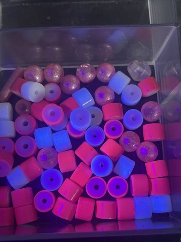 Lot Of Pink UV Reactive Beads