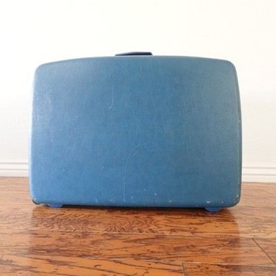Vintage Samsonite Silhouette Blue Hard Shell Suitcase Large 29'' Luggage Retro