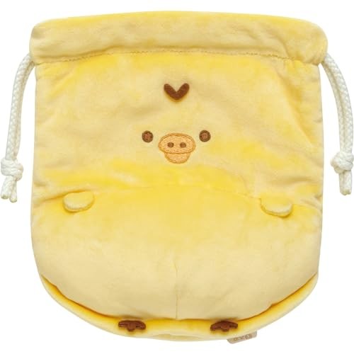 San-X Rilakkuma Pompoko Kyomugimi Drawstring Bag Kiiroitori