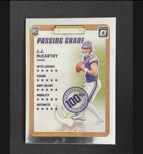 J.J. McCARTHY 2024 Panini Donruss Optic “Passing Grade” Rookie RC #6