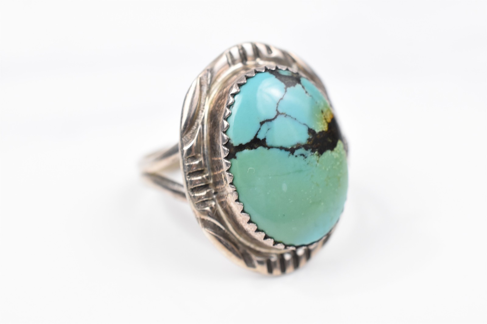 BBT Sterling Turquoise Statement Ring Bold Oval C… - image 2