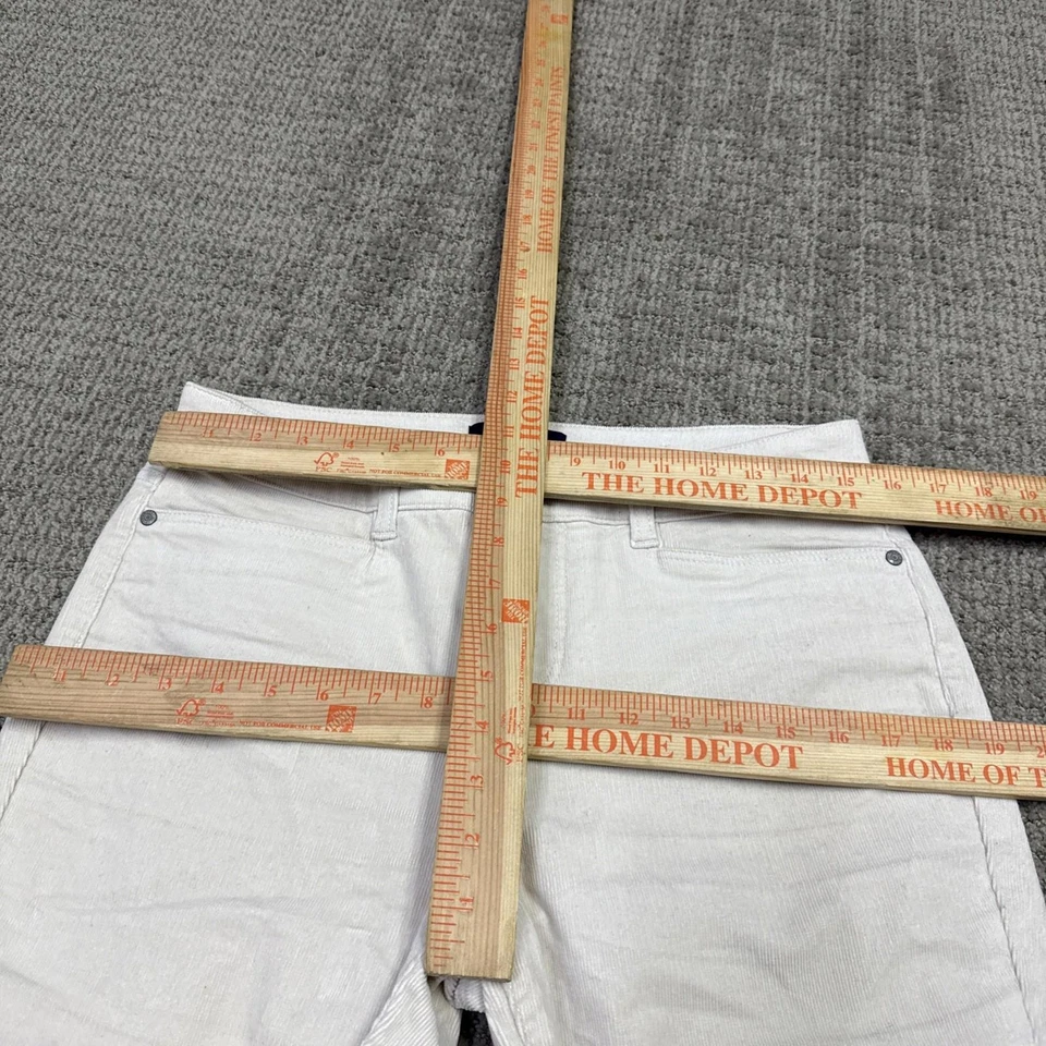 Talbots Pants High Waist Straight Leg Ivory Corduroy Pockets Women’s Size 8P - Image 2 of 4
