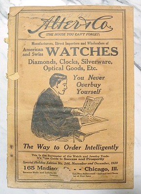 Antique Alter & Co. 1921 Catalog Chicago Gold Silversmith Watches Fraternal Etc