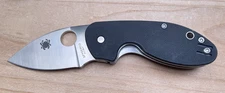 Spyderco Insistent 8Cr13MoV Satin Plain Blade Black G10 Handles Folding Knife