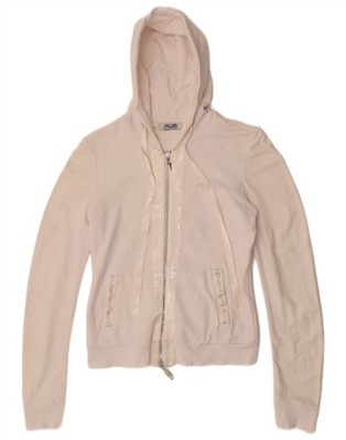 CESARE PACIOTTI Womens Zip Hoodie Sweater IT 42 Medium White Cotton DE12