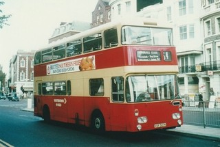 COLOUR PHOTO BRIGHTON HOVE & DISTRICT SOUTHDOWN DAIMLER FLEETLINE VUF327K