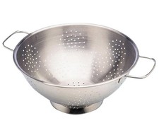 STAINLESS STEEL COLANDER 24cm PASTA STRAINER/RICE DRAINER/VEGETABLES handle