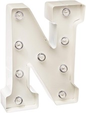 VITAGE LIGHTING White Metal Marquee Letter N Tall White Finish