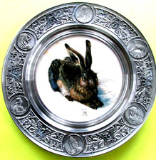 *ZINN-TELLER der HASE* nach Albrecht DÜRER /Erstausgabe BRADEX 1996 NR. A 2459  