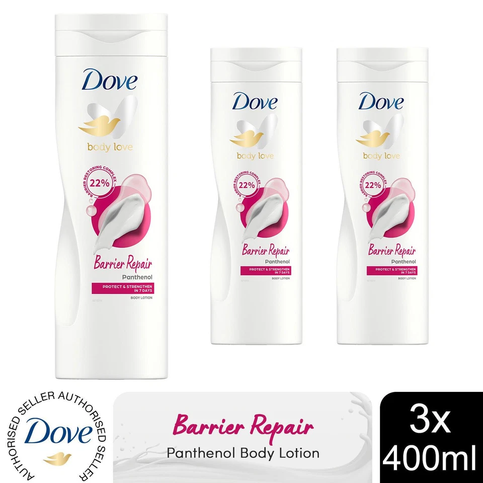 Dove Body Love Body Lotion Barrier Repair Panthenol Protect & Strengthen 3x400ml