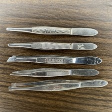 VTG USA Made Tweezers Lot-ROGERS, FARR, LUX RITE TW50, Unbranded