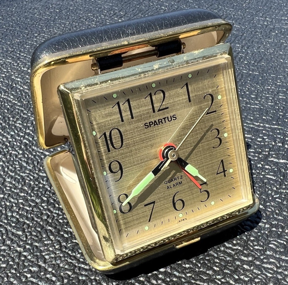 Vintage Spartus JWCII Foldable Travel Alarm Clock Battery 🔋 Luminescent