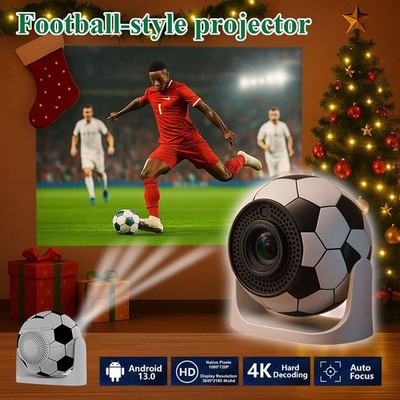Smart Projector 2+8GB Memory, Android 13, 2000:1 Contrast Dual-band WiFi BT5.2