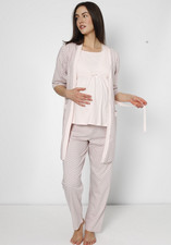 Pyjama für Schwangere Stillpyjama Umstandsmode Set – 3-teil.