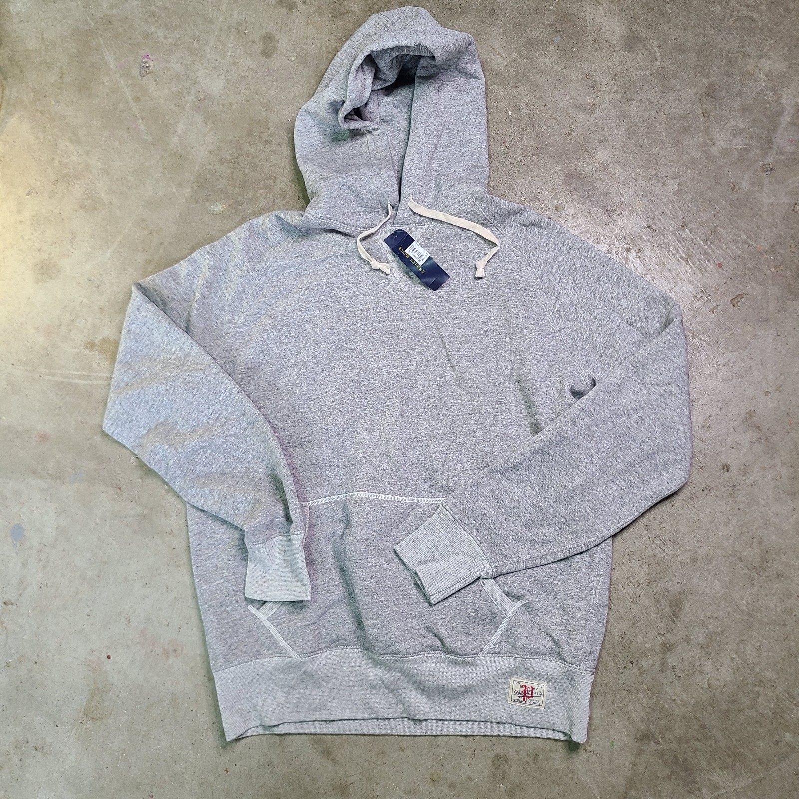 PONY Felpa con cappuccio uomo POLO Ralph Lauren nuova con etichetta pullover pile heathered