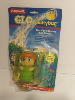 Vintage 1980's Playskool Glo Friends Worm Nuttybug Nos Unopened On Card
