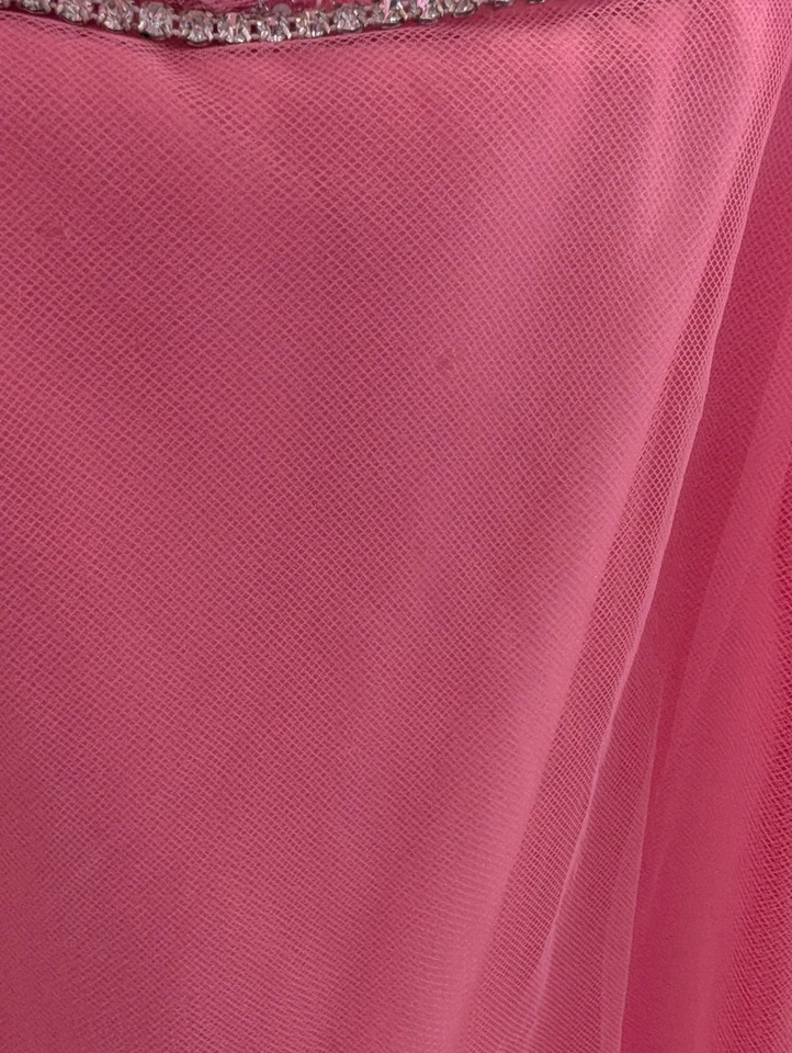 Bubblegum Pink Tulle Quincenera Corset Back Party Ballgown Prom Dress - Image 4 of 4