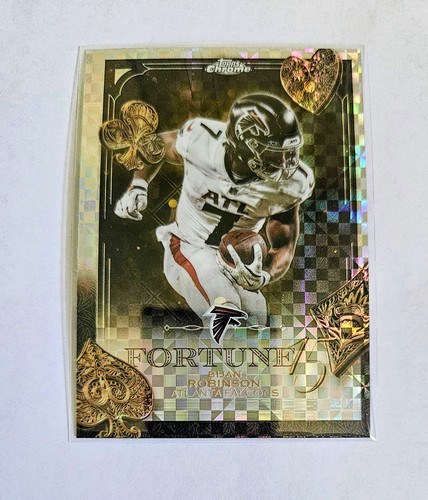 Bijan Robinson [X-Fractor] #F15-14 2025 Topps Chrome Fortune 15 card