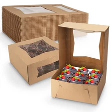 MT Products Brown Cupcake Boxes 9" x 9" x 4" - Bakery Boxes - Pack of 150
