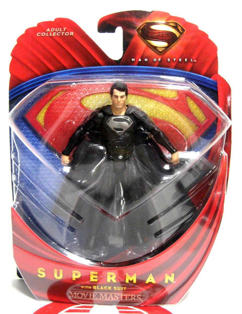 Superman Movie Masters Man of Steel Action Figure Black Suit Superman Mattel