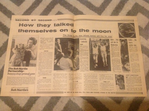 Daily Sketch Monday 21st July 1969 Lunar Landing Moon Newspaper - Foto 3 di 4