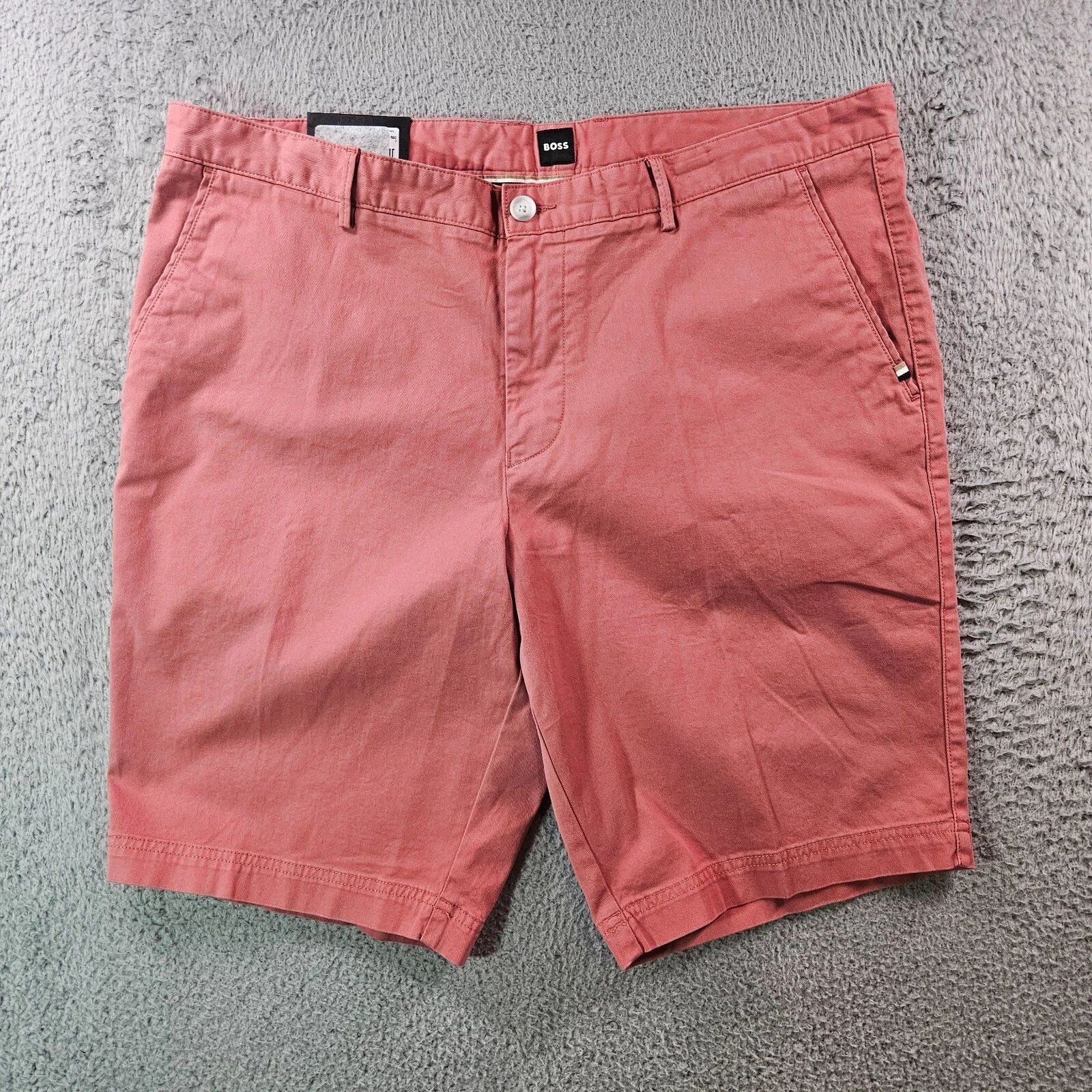 New Boss Hugo Boss Slice Shorts Mens 38R UK 54 Inseam 10.5" Slim Fit Salmon Pink