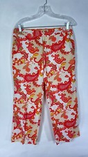 Tommy Hilfiger Womens Pants Straight Casual Paisley Multicolor Cropped Size 8.