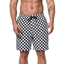 Men's Quick-Dry Classic Checkerboard Shorts Sports Board Shorts Surfing B5240
