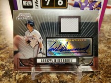 🔥GORKYS HERNANDEZ BOWMAN  HOLO ROOKIE GAME WORN PATCH AUTO WEST MICHIGAN BRAVES