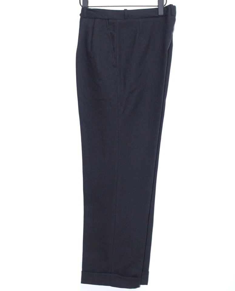 Pantalones de traje plisados de lana azul/marrón franceses Rockabilly años 50 W35 Foto 4 de 4