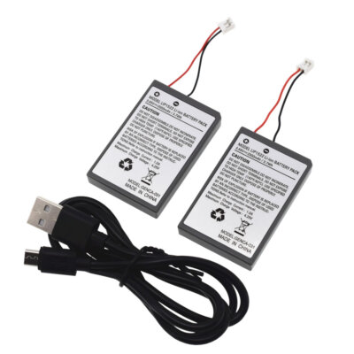 2 Pack 2000mAh 3.7V Replacement Battery for Sony PS4 Controller + Charging Cable