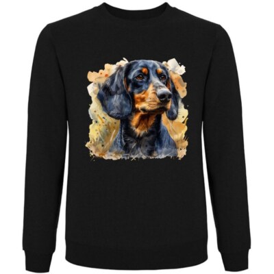 Sweatshirt Schwarz Dackel Dachshund Teckel Jagdhund Jagt Dackelwelpe Dac 402887s