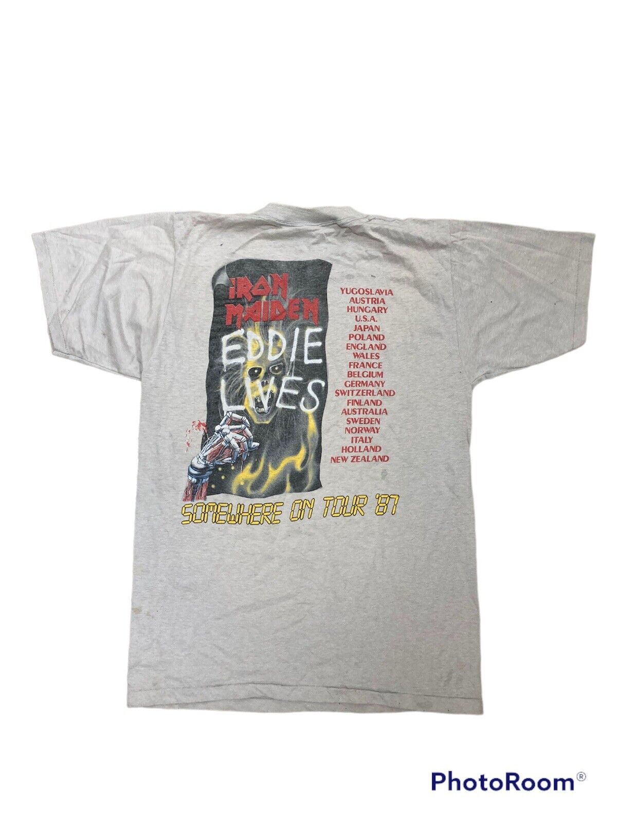 Vintage 1987 Iron Maiden Somewhere On Tour Shirt - image 2