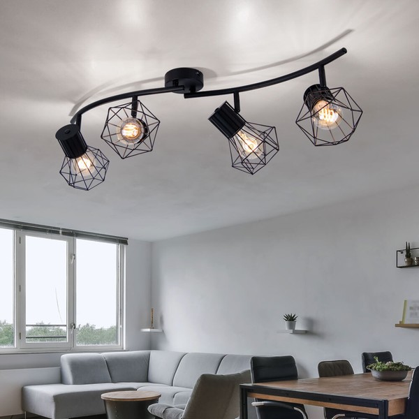 Decken Leuchte Wohn Zimmer KäFig Spot Licht-Schiene Balken Lampe Verstellbar-image