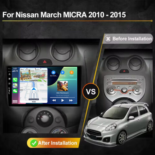 Android 14 For Nissan Micra K13 2010-2017 CarPlay Car Stereo Navi DAB+ Head Unit - Picture 2 of 18