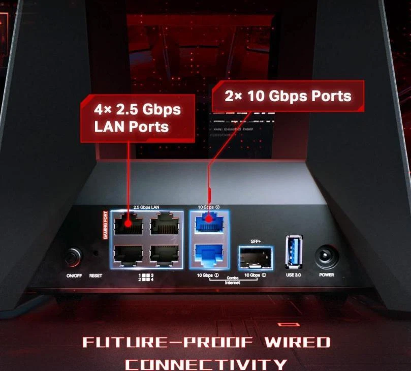 BE19000 Tri-Band WiFi 7 Gaming Router, WPA3 - ARCHER GE800 - Image 4 of 4