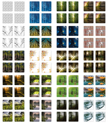 Ambesonne Forest Tree Coaster Set of 4 Square Hardboard Gloss Coasters