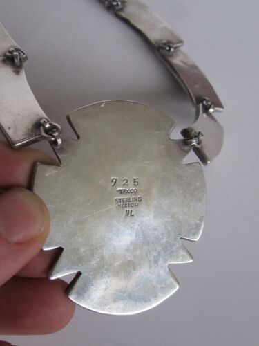 Hilario Lopez Taxco Southwestern Sterling Silver Carved Face Pendant Necklace - Picture 21 of 24