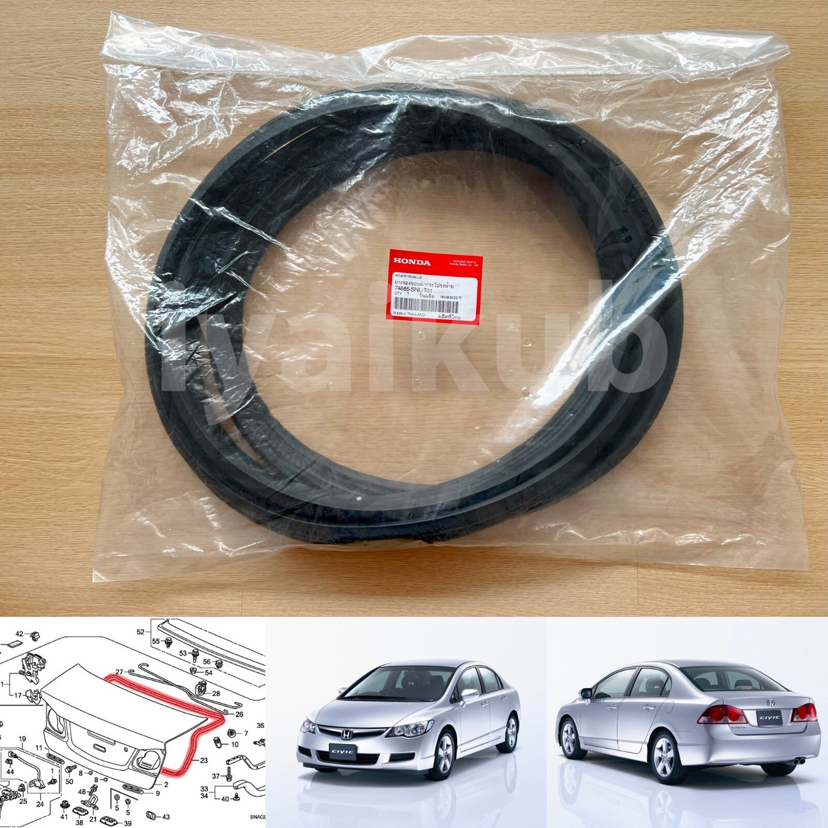 06-11 Genuine Honda Civic FA FD 4D sedan Trunk lid weatherstrip