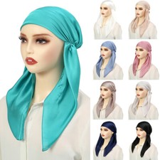 Muslim Women Turban Pre-Tied Chemo Cap Hijab Hair Loss Head Wrap Scarf Hat Arab  