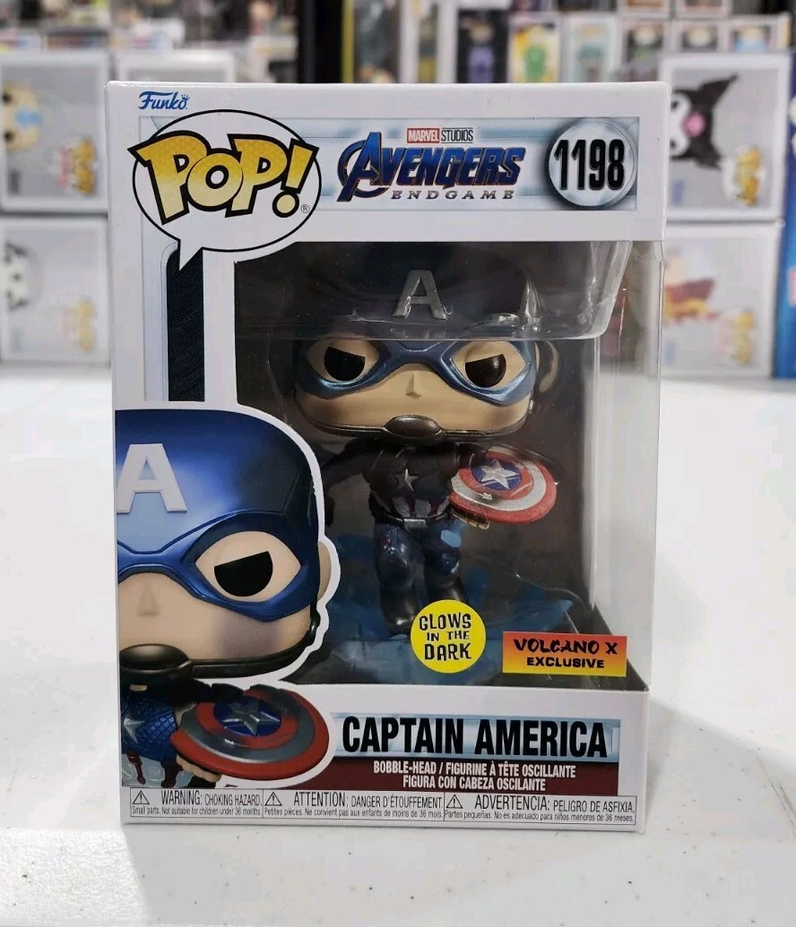 Bobble Head Funko Pop Captain America Con Mjolnir Figure Funko De