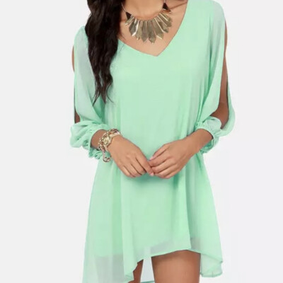 navy blue dress for baby girl Tobi Woman’s Size XS Mint Green Cold Shoulder Dress NWT P31