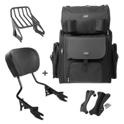 Sissybar W1 + Hecktasche für Chopper / Custombikes Ultra Limited 14-23 sw