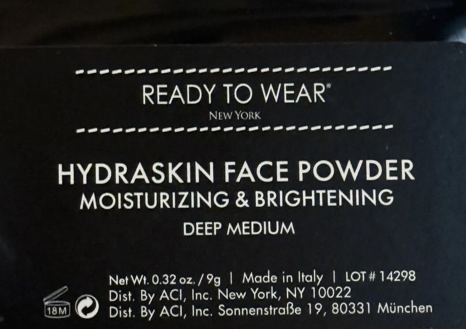 Polvo facial de maquillaje HydraSkin hidratante iluminar medio profundo por LISTO PARA USAR Foto 3 de 4