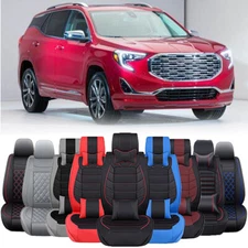 Car Seat Covers Deluxe PU Leather Front&Rear Cushion For GMC Terrain 2010-2022