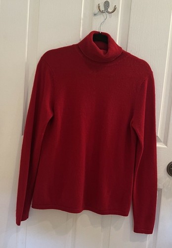 100% Cashmere Sweater Turtleneck Red 