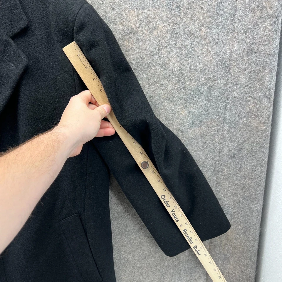 Gabardina Mark Shale para hombre 42R negra Trump 100 % cachemir chaqueta vintage años 90 Foto 3 de 4