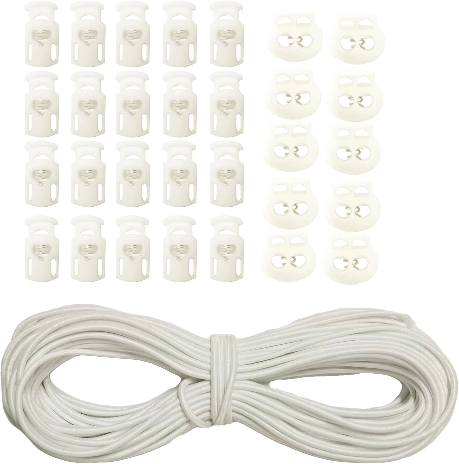 Bloqueo de costura blanca Extremos & Cord Stoppers