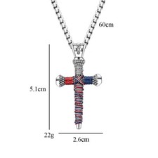 Personalized Nail Cross Pendant Men's Necklace